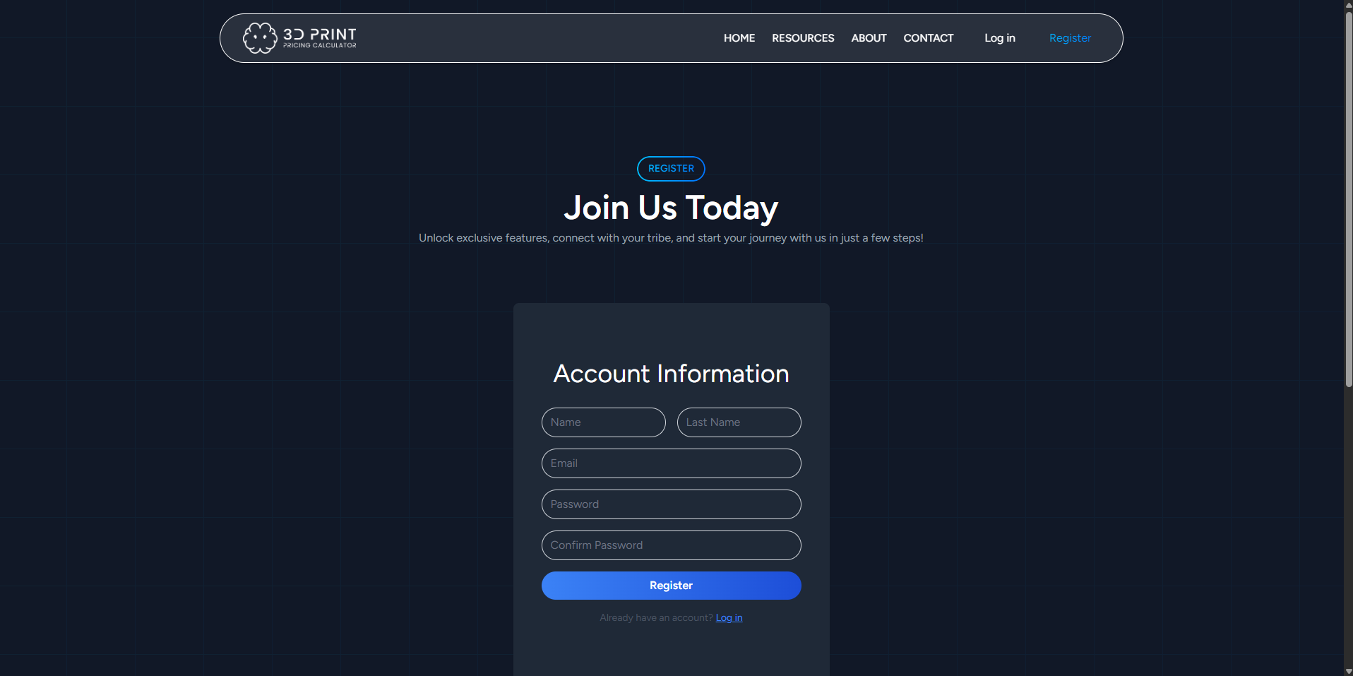 Registration Page